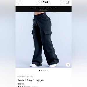 DFYNE Black Cargo Joggers